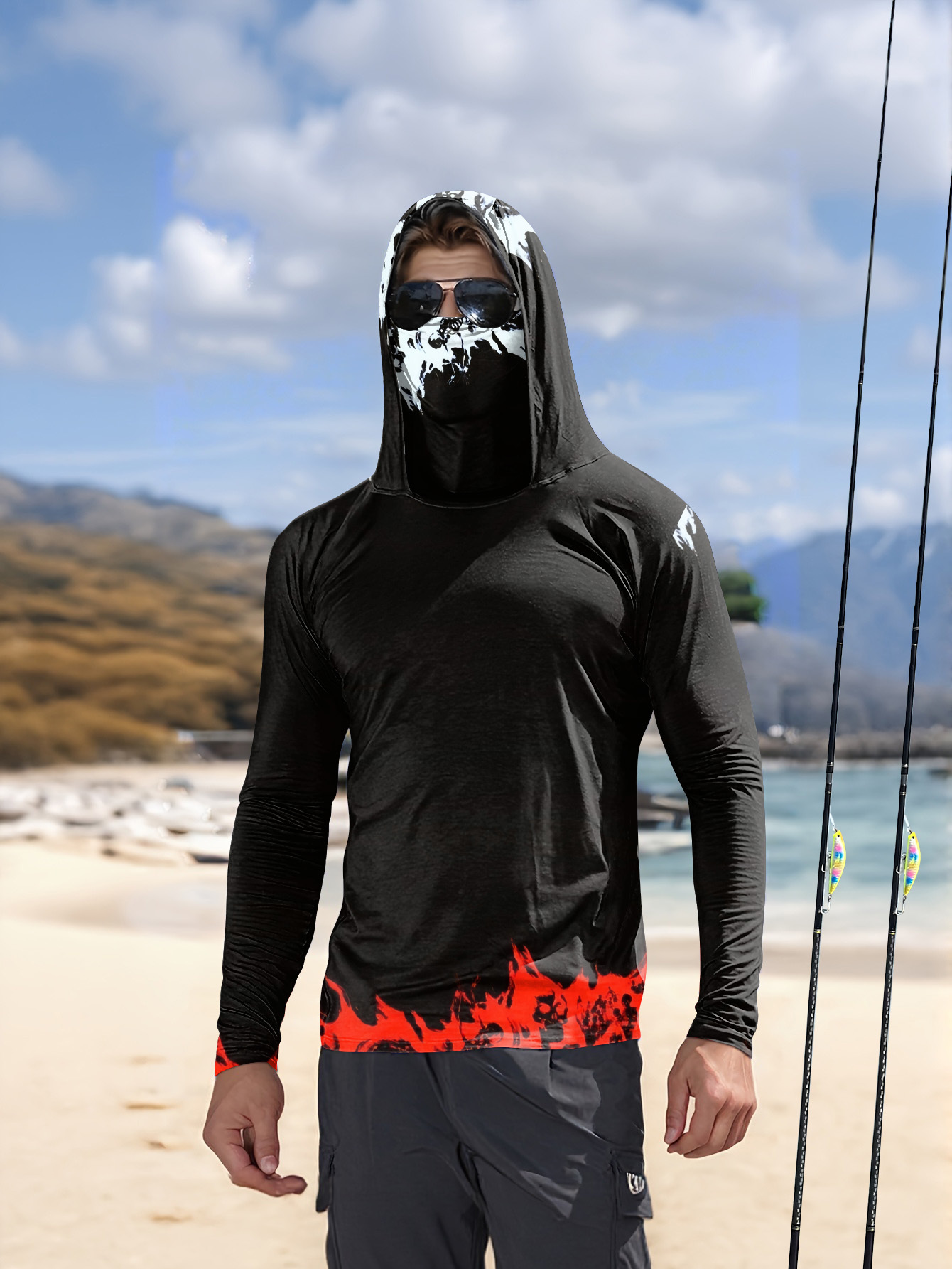 Fishing Shirt Uv Protection - قميص صيد رجالي بأكمام طويلة، ملابس