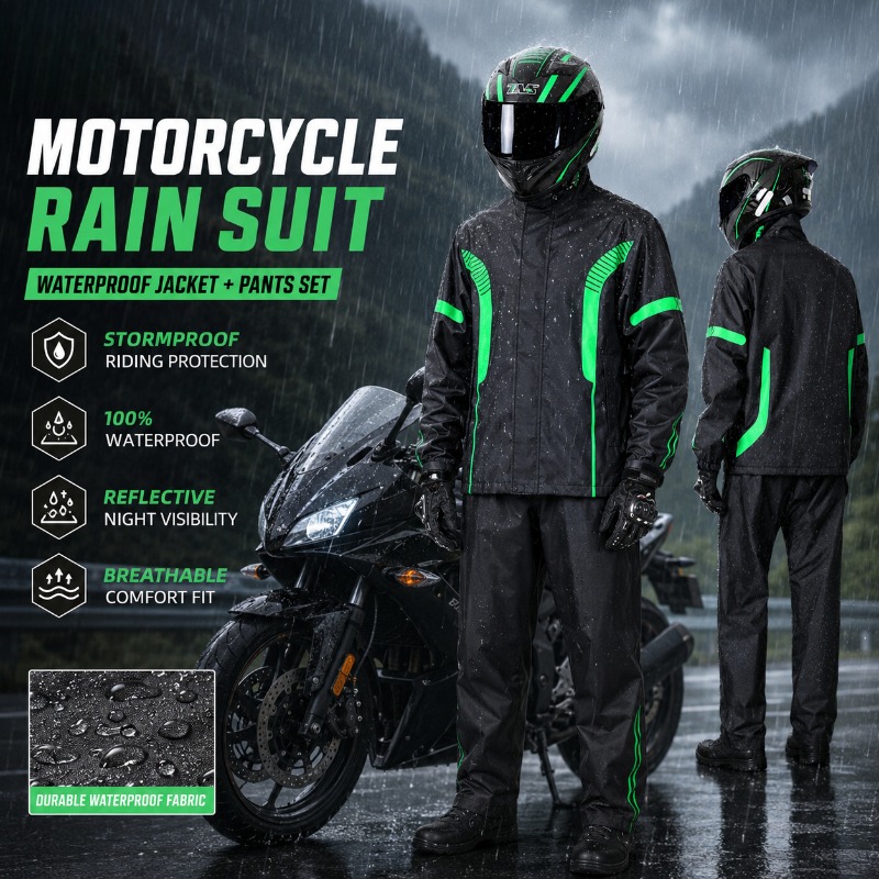 بدلة واقية من المطر للدراجات ا - مراجعة Fishing Rain Suit وسعره